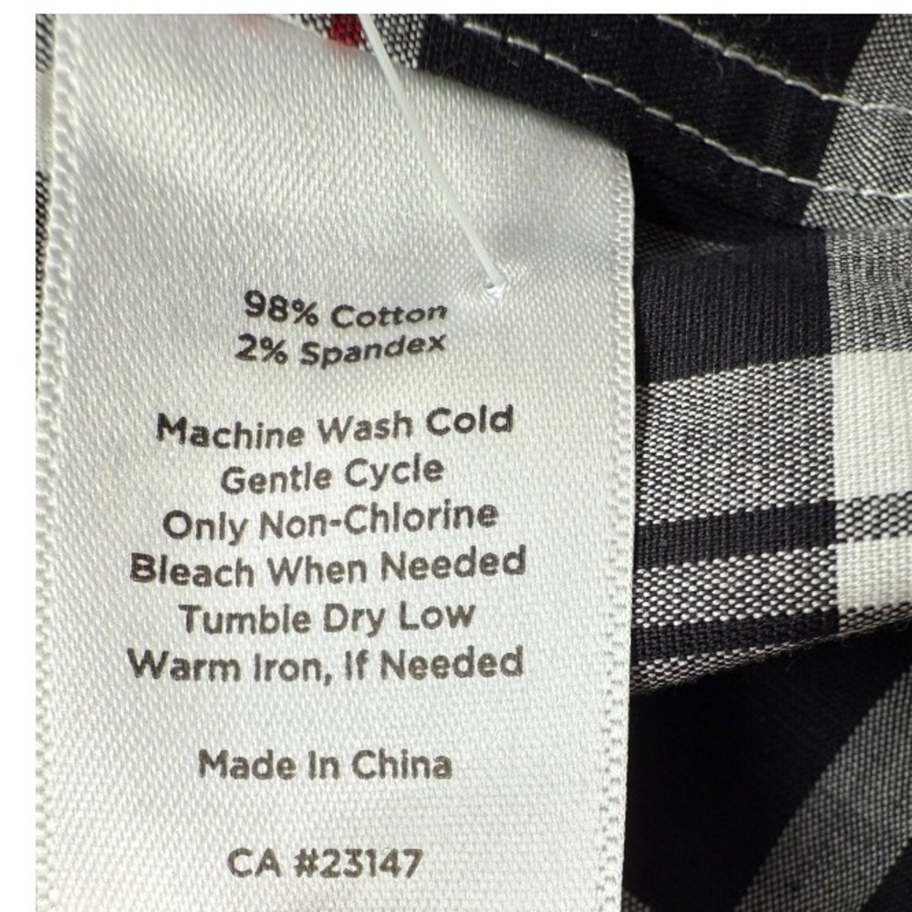 Talbots Plaid Long Sleeve 1/2 Button Popover Blouse Top Sz 10 Wrinkle Resistant - Picture 12 of 12